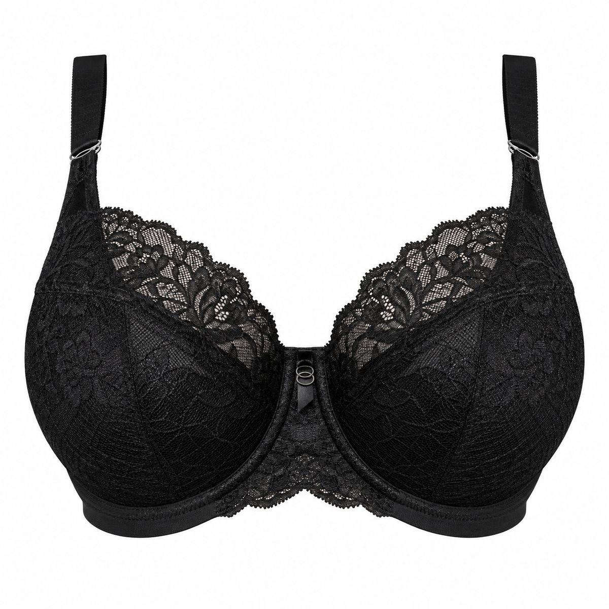 The Kandy Store Women's Black Floral Lace Underwire Bra with Adjustable Straps