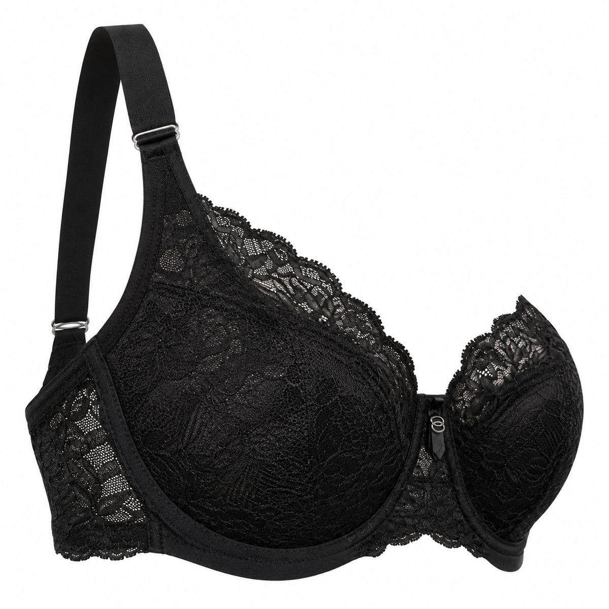 The Kandy Store Women's Black Floral Lace Underwire Bra with Adjustable Straps